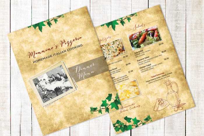 Manninos Menu Design